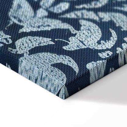 Leinwandbild - Retro Ornament Decorative Motif in Worn Blues