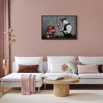 Leinwandbild - Mario and Cop by Banksy