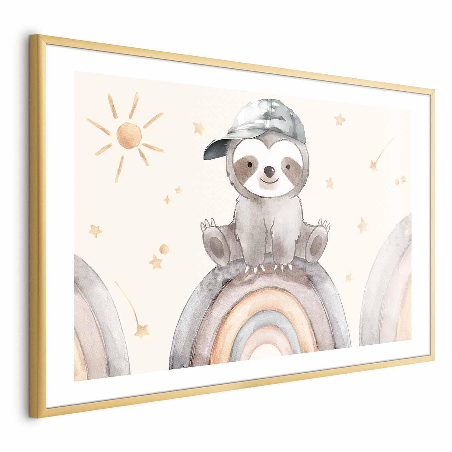 Poster - Little Animal Among Stars and Rainbows Artgeist