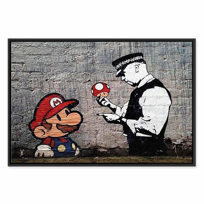 Leinwandbild - Mario and Cop by Banksy