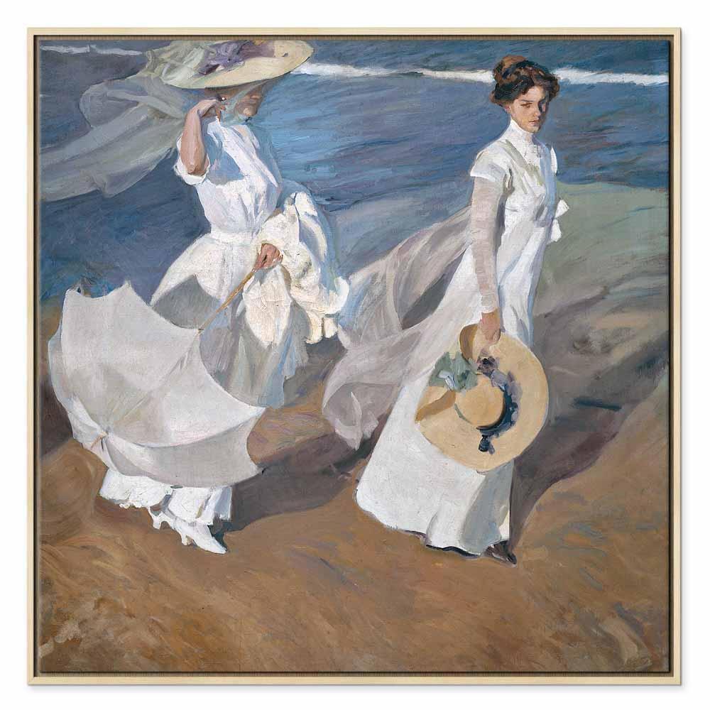 Leinwandbild - Joaquín Sorolla y Bastida – Strolling along the Seashore