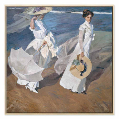 Leinwandbild - Joaquín Sorolla y Bastida – Strolling along the Seashore