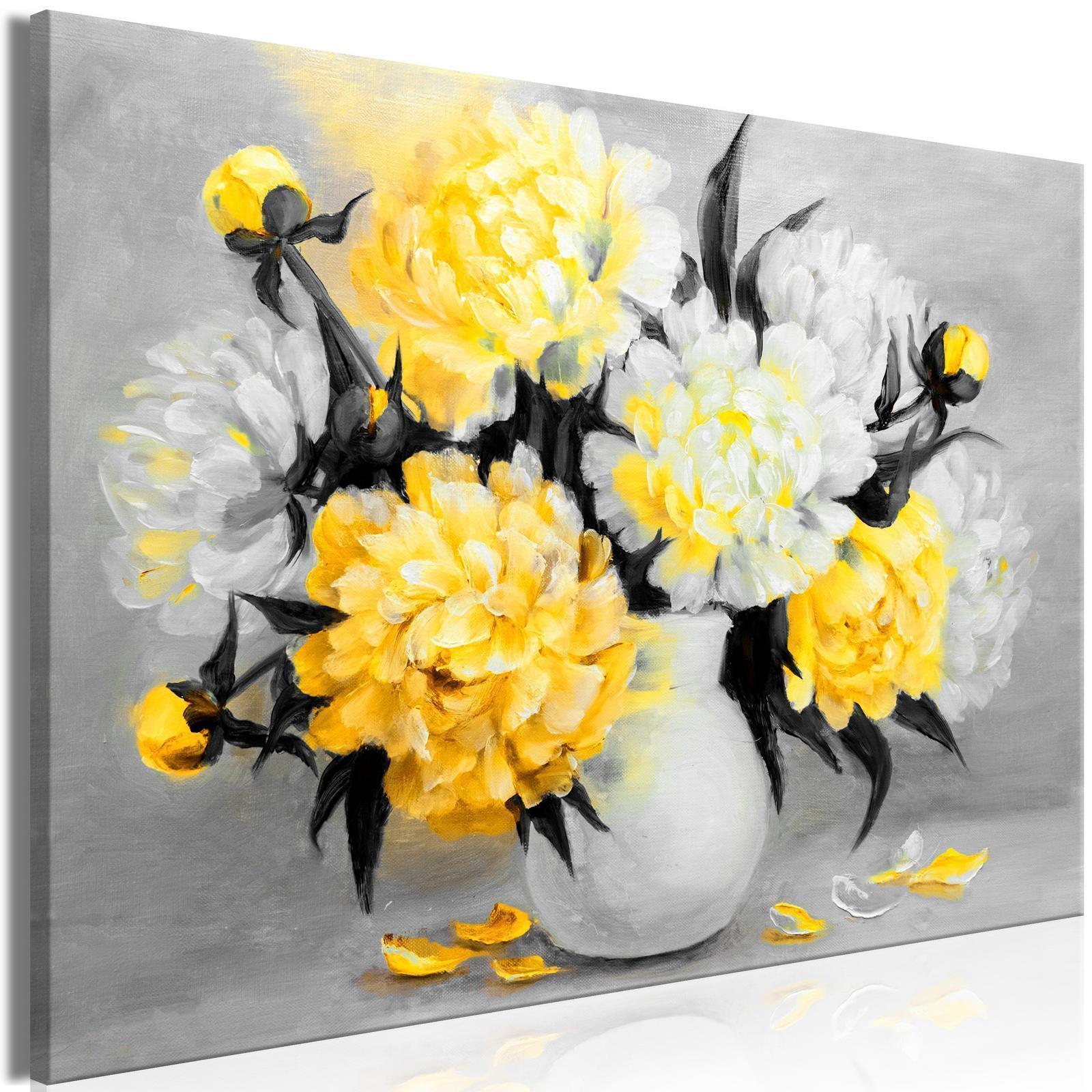 Gelbe Blumen auf Leinwand als Wandbild

