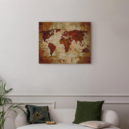 Malen nach Zahlen - World Map (Earth Colours)