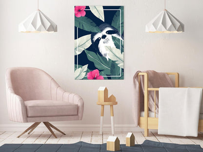Leinwandbild - Sloth in the Tropics (1 Part) Vertical Artgeist