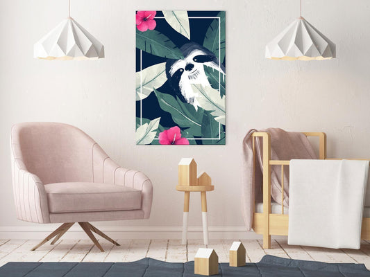 Leinwandbild - Sloth in the Tropics (1 Part) Vertical Artgeist