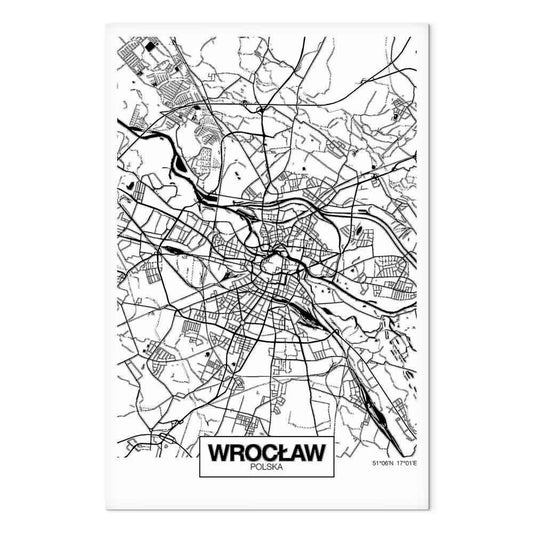 Leinwandbild - City Plan: Wroclaw (1 Part) Vertical
