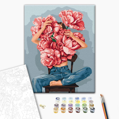 Malen nach Zahlen - An armful of peonies