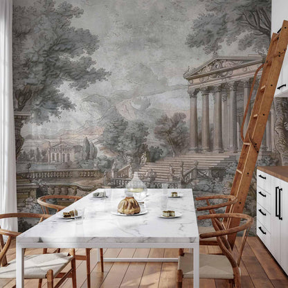 Fototapete - Temple on a hill - Greek architecture in subdued colours