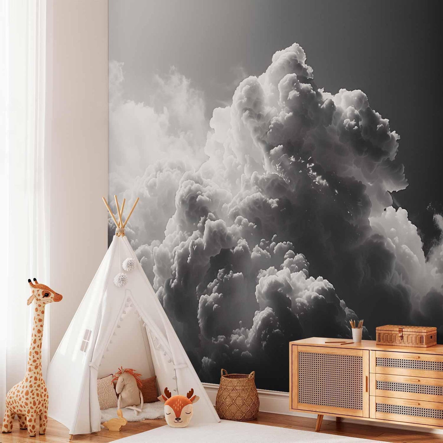 Fototapete - Extraordinary Phenomenon: The Sun Illuminating Dark Clouds