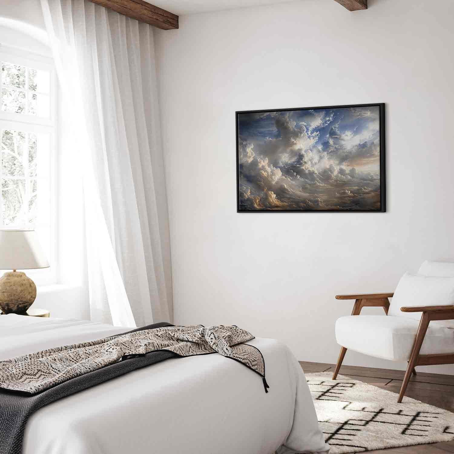 Leinwandbild - Golden Reflections on Clouds Foretelling Dusk Artgeist