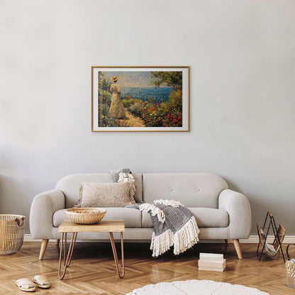 Poster - Nostalgic impression - a pensive woman contemplating