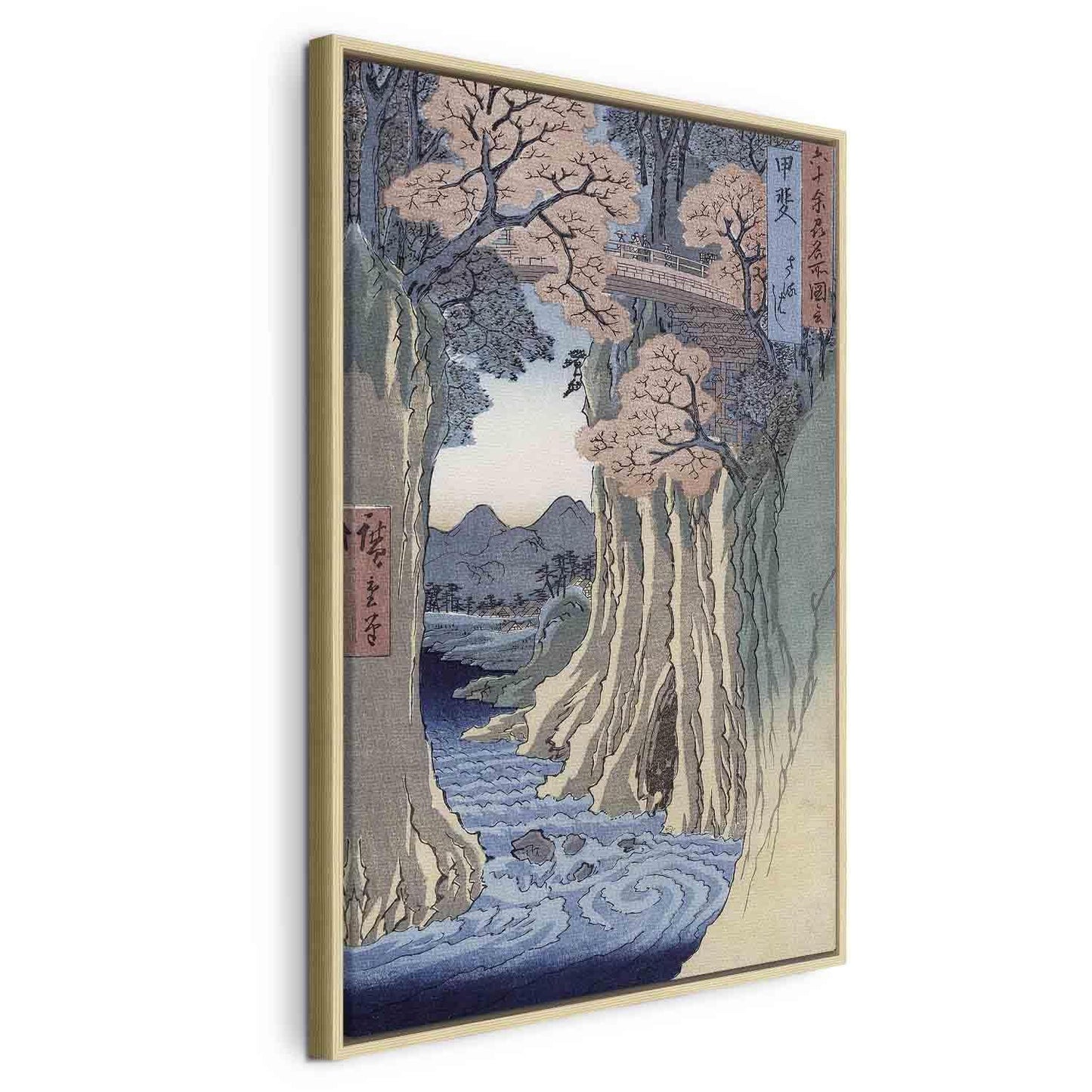 Leinwandbild - Utagawa Hiroshige – The monkey bridge in the Kai province