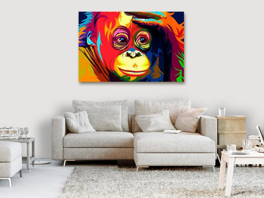 Leinwandbild - Colourful Orangutan (1 Part) Wide Artgeist