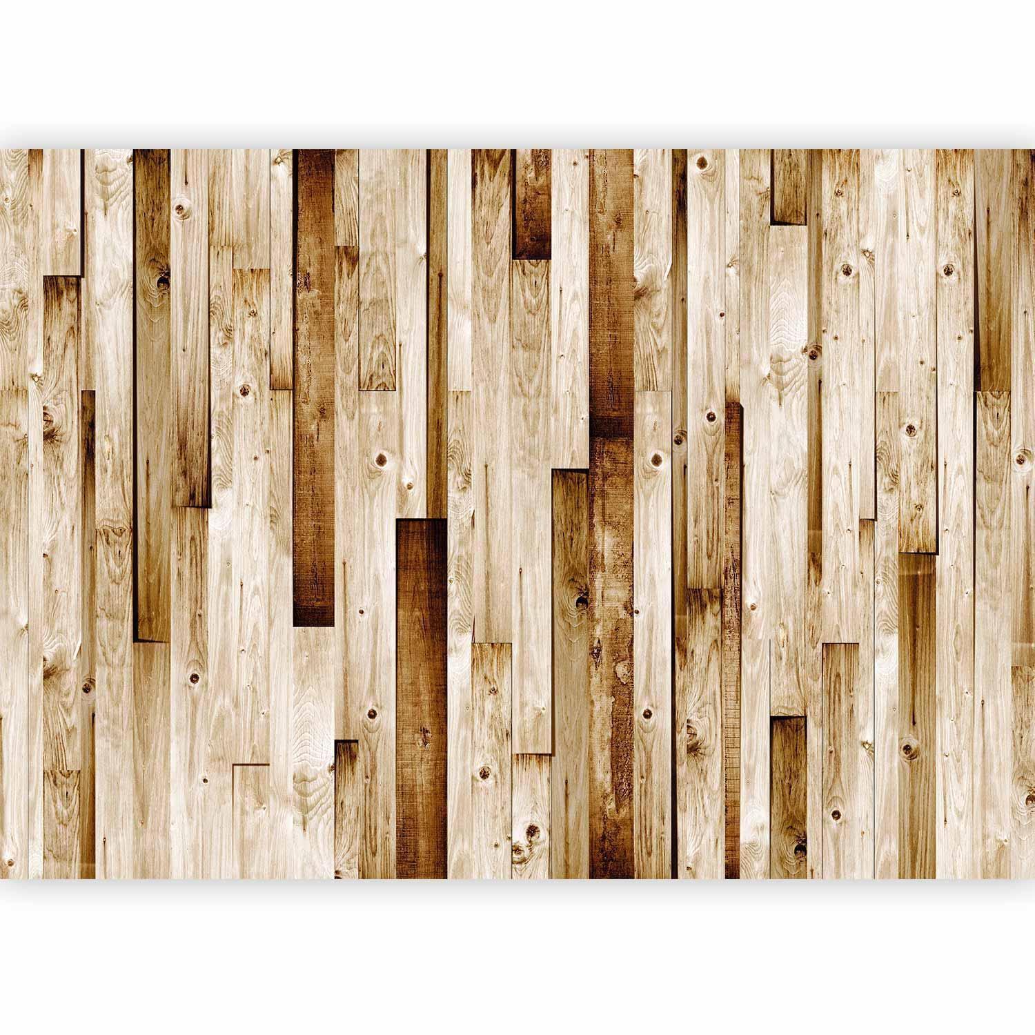 Wandtapete im rustikalen Stil mit Holzstruktur