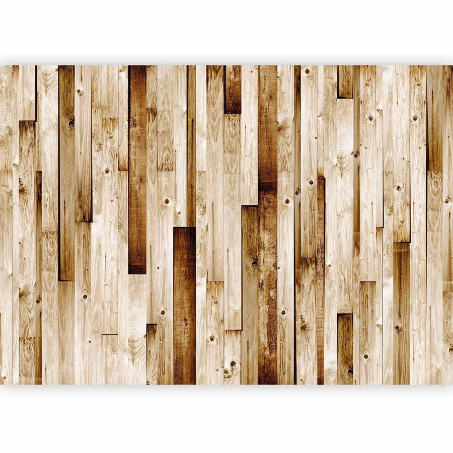 Wandtapete im rustikalen Stil mit Holzstruktur