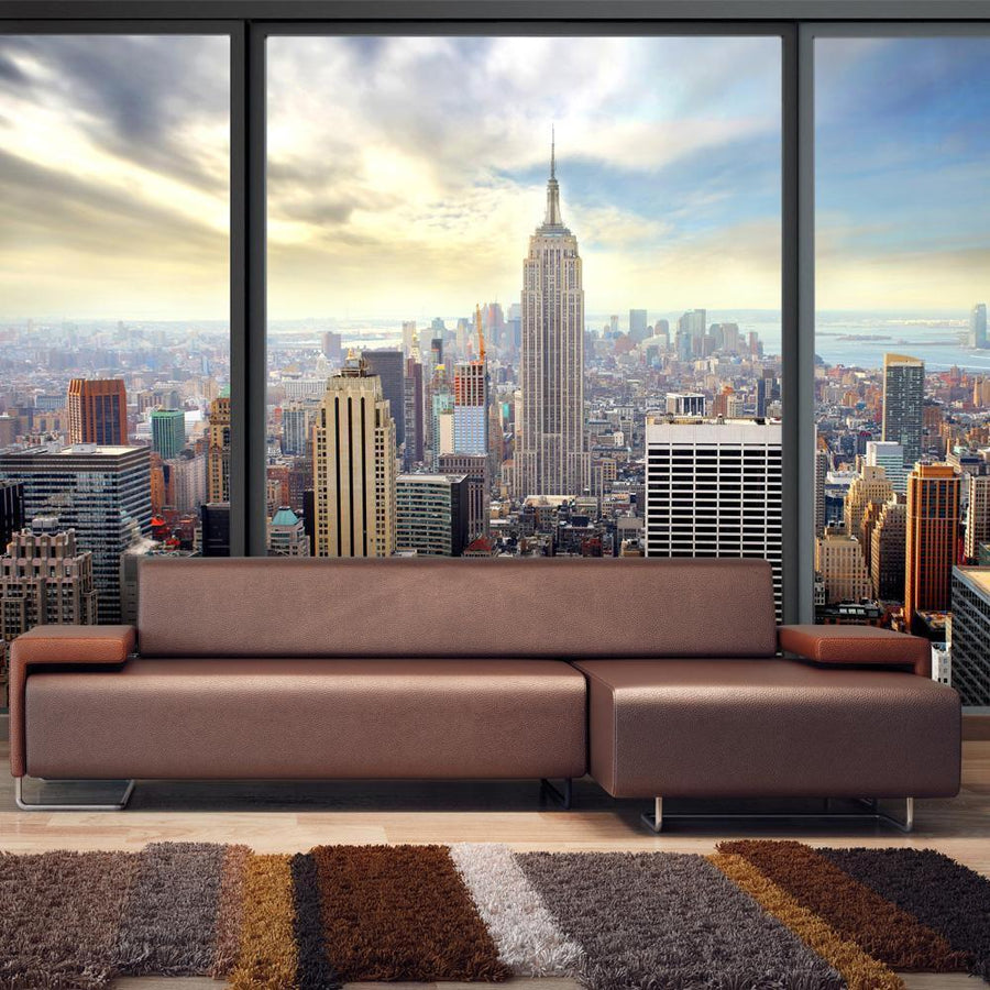 Fototapete – Stadt hinter Glas | Urbanes Design mit moderner Struktur Sawelt
