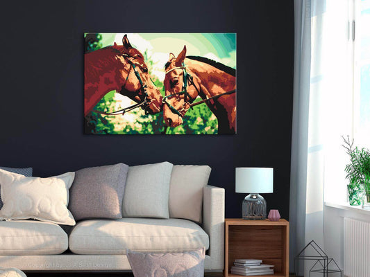 Wandbild zum Ausmalen Zwei Pferde - Detailansicht des Pferde-Motivs