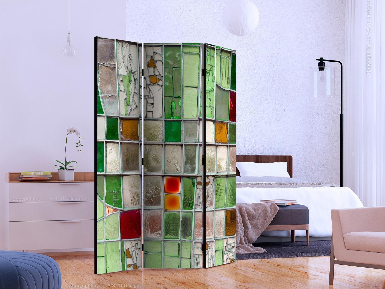 Paravent - Emerald Stained Glass Artgeist