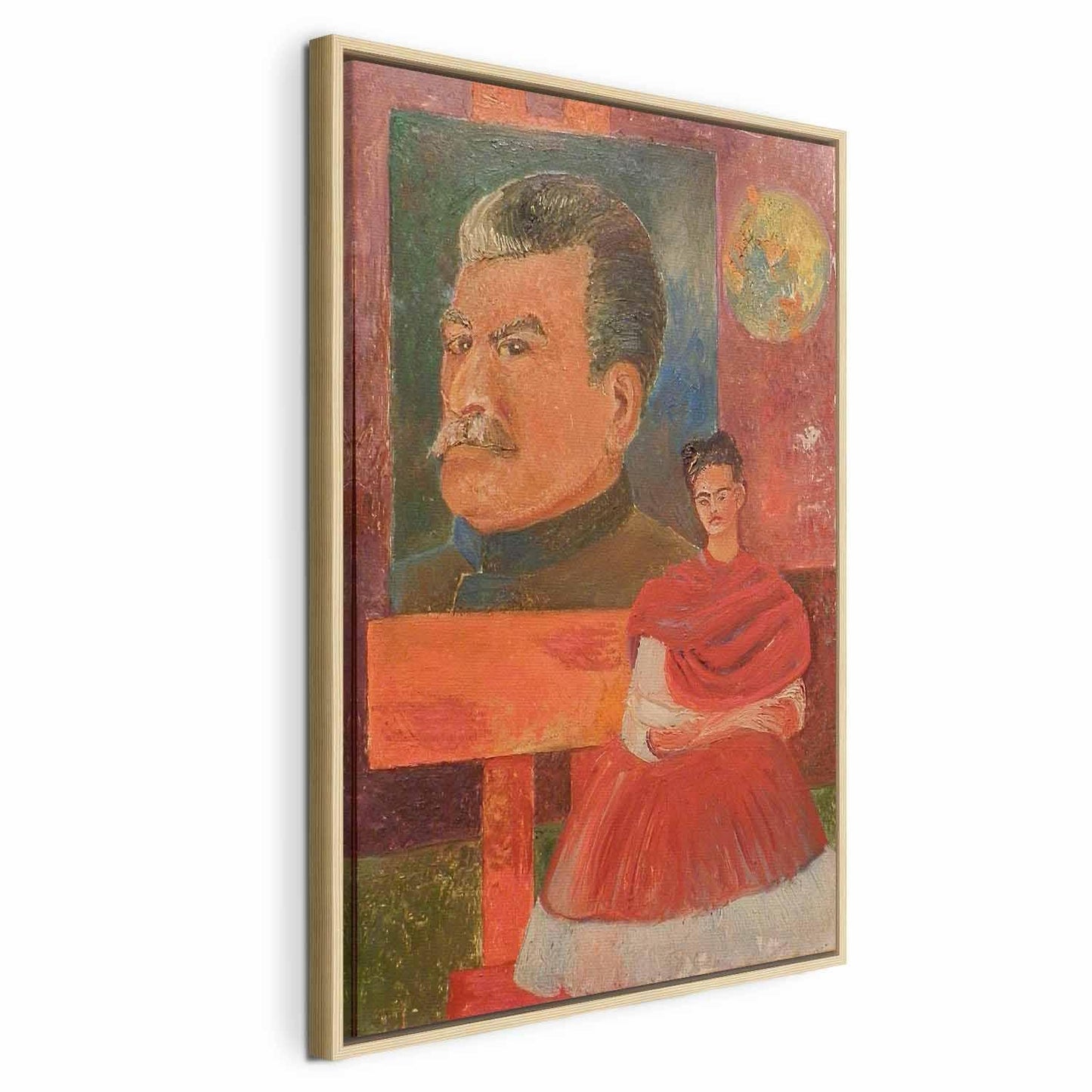 Leinwandbild - Frida Kahlo – Self-Portrait with Stalin