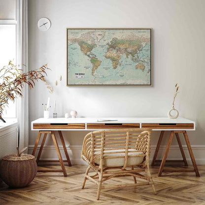 Leinwandbild - World Map: Beautiful World Artgeist
