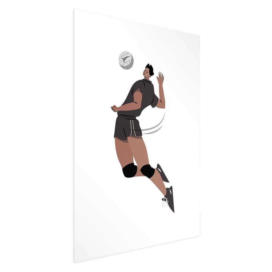 Poster - Volleyball Player on a Light Background - Illustration Artgeist