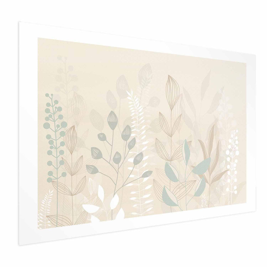 Poster - Pastel-Beige Meadow Artgeist