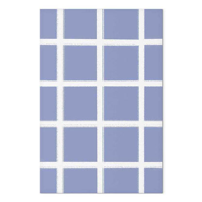 Leinwandbild - Lines and Symmetry - Expressive White Grid on a Blue Background