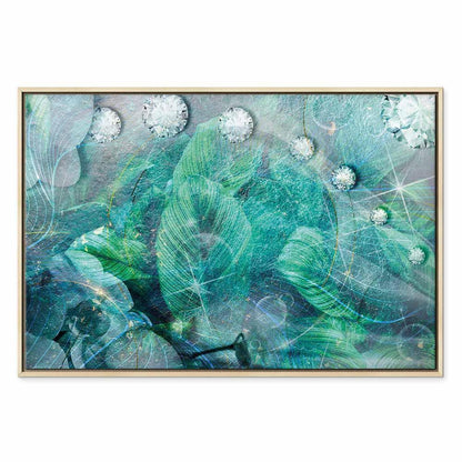 Leinwandbild - Turquoise Leaves (1 Part) Wide