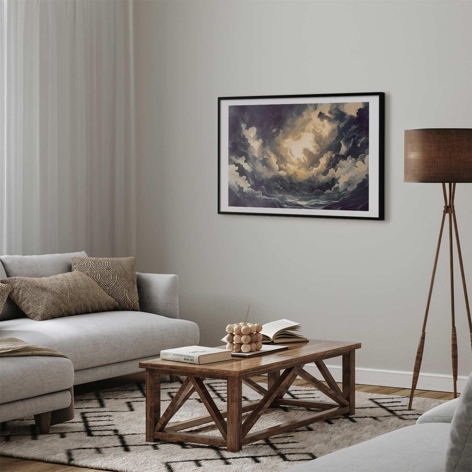 Poster - Epic Play of Light: The Sun Battling for Dominance Over the Clouds Artgeist