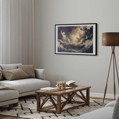 Poster - Epic Play of Light: The Sun Battling for Dominance Over the Clouds Artgeist