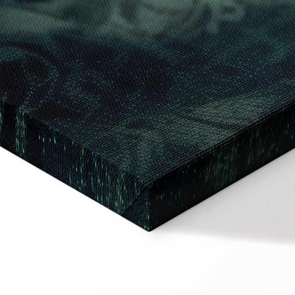 Leinwandbild - Oriental Pattern Carpet: Emerald Ornaments and Worn Patterns