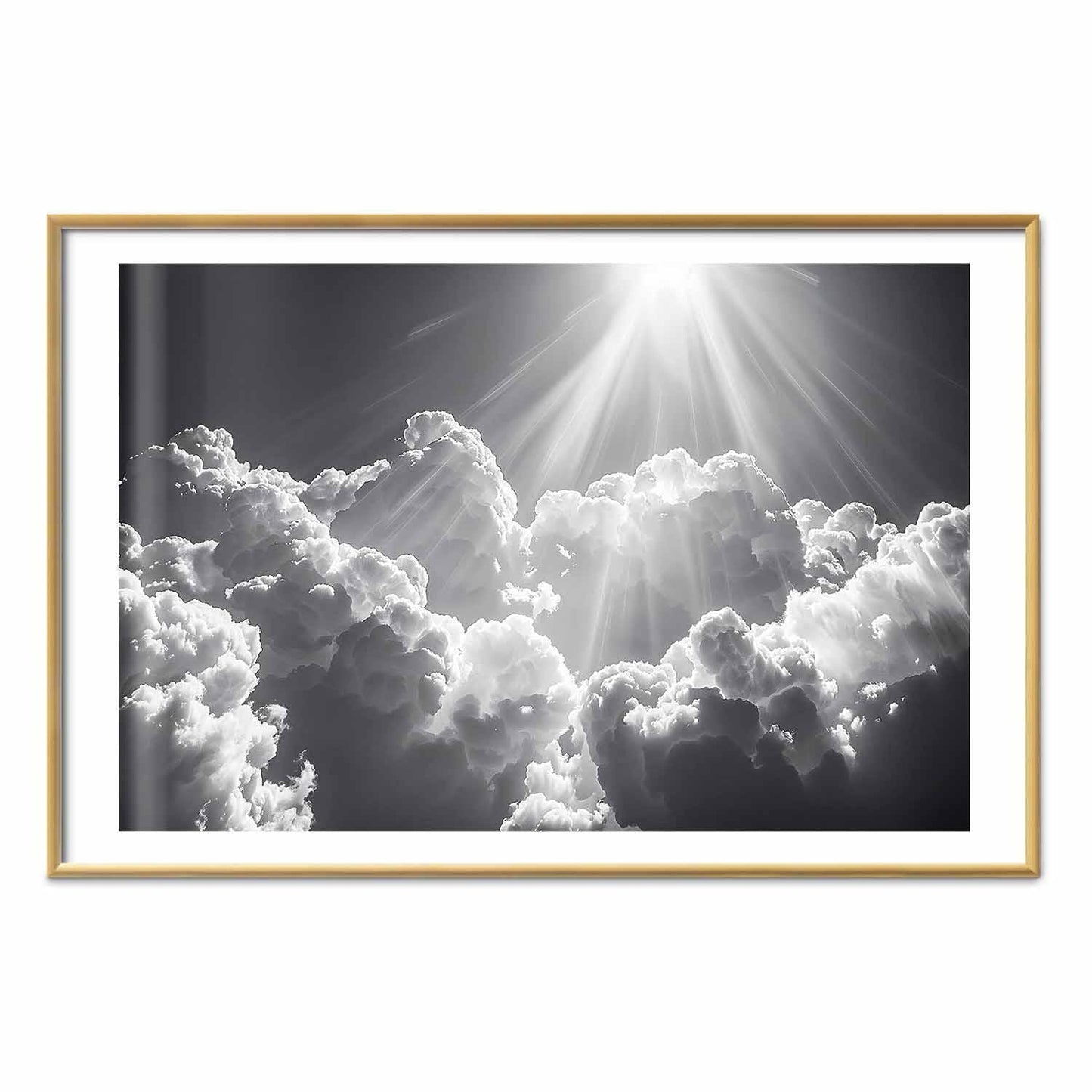 Poster - Hope in the Clouds: Inspiring Sun Rays – Awaken Emotions