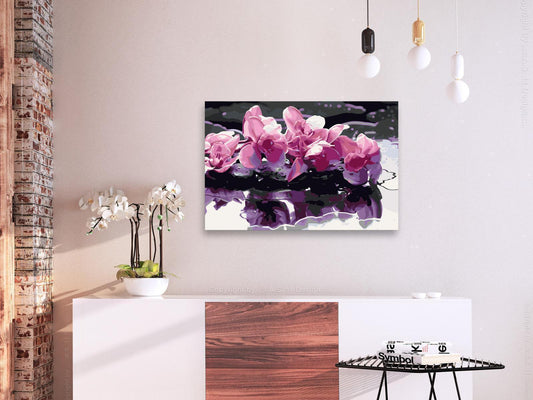 Malen nach Zahlen Lila Orchidee Geschenk - edles Orchideen-Motiv für kreative Entspannung
