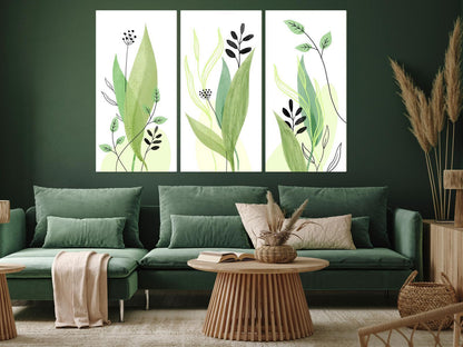 Leinwandbild - Green Day (3 Parts) Artgeist