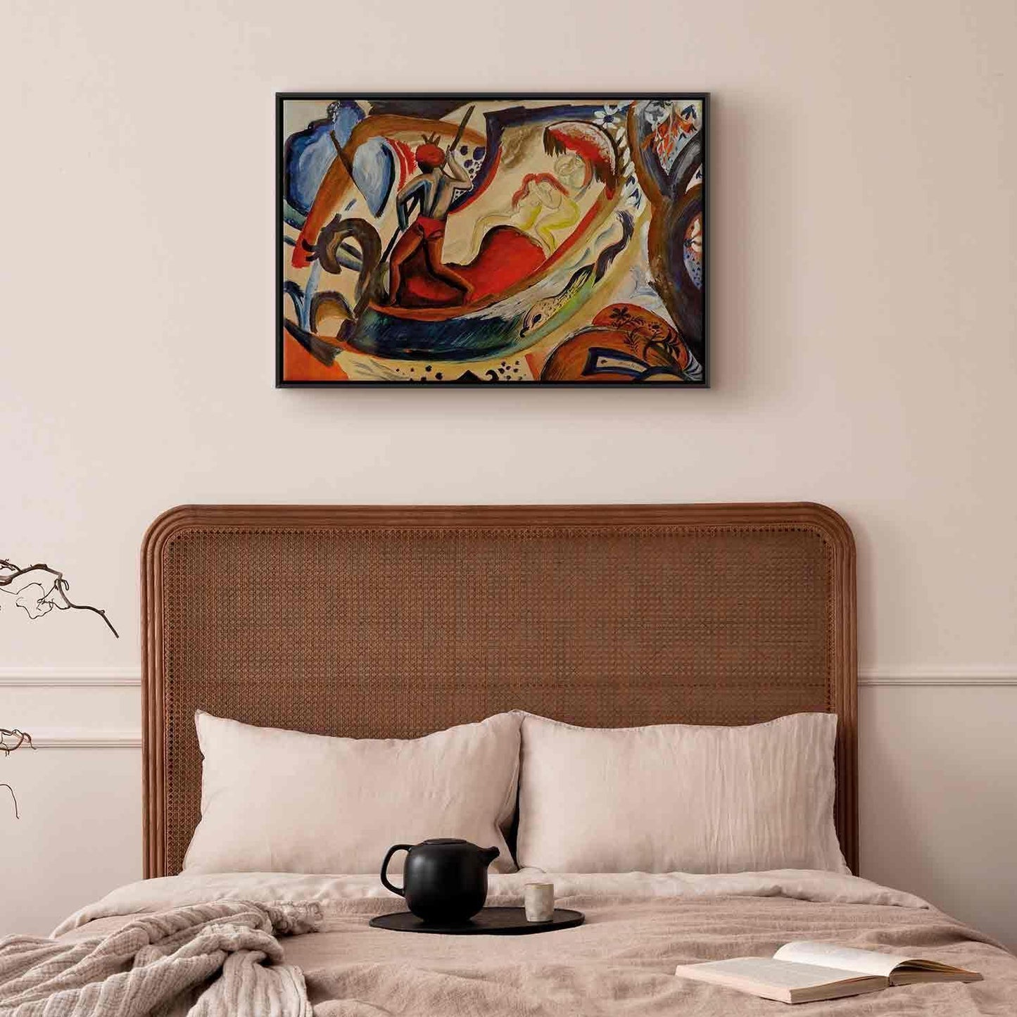 Leinwandbild - Nackte Mädchen in der Barke (August Macke) Artgeist