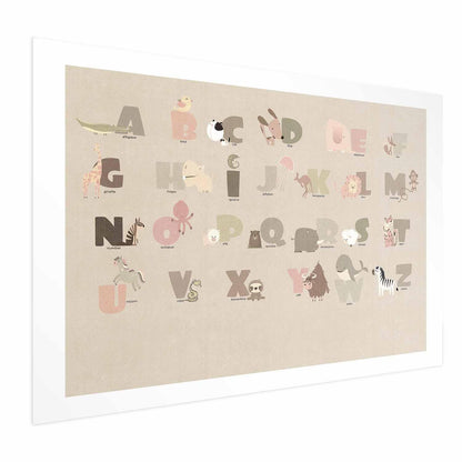 Poster - Beige Alphabet Artgeist