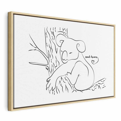 Leinwandbild - Quiet Charm of Nature (1-part) - Sleeping Koala in Black and White