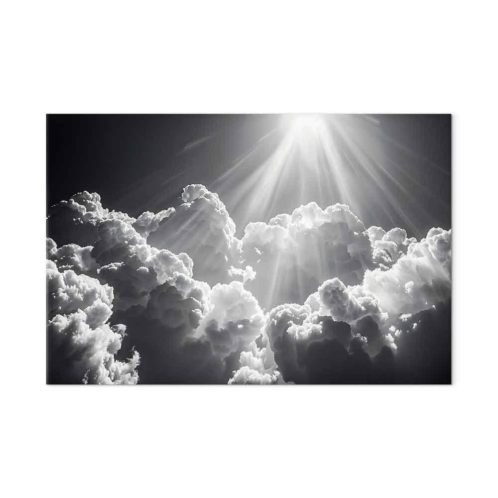 Leinwandbild - Hope in the Clouds: Inspiring Rays of the Sun – Awaken Emotions