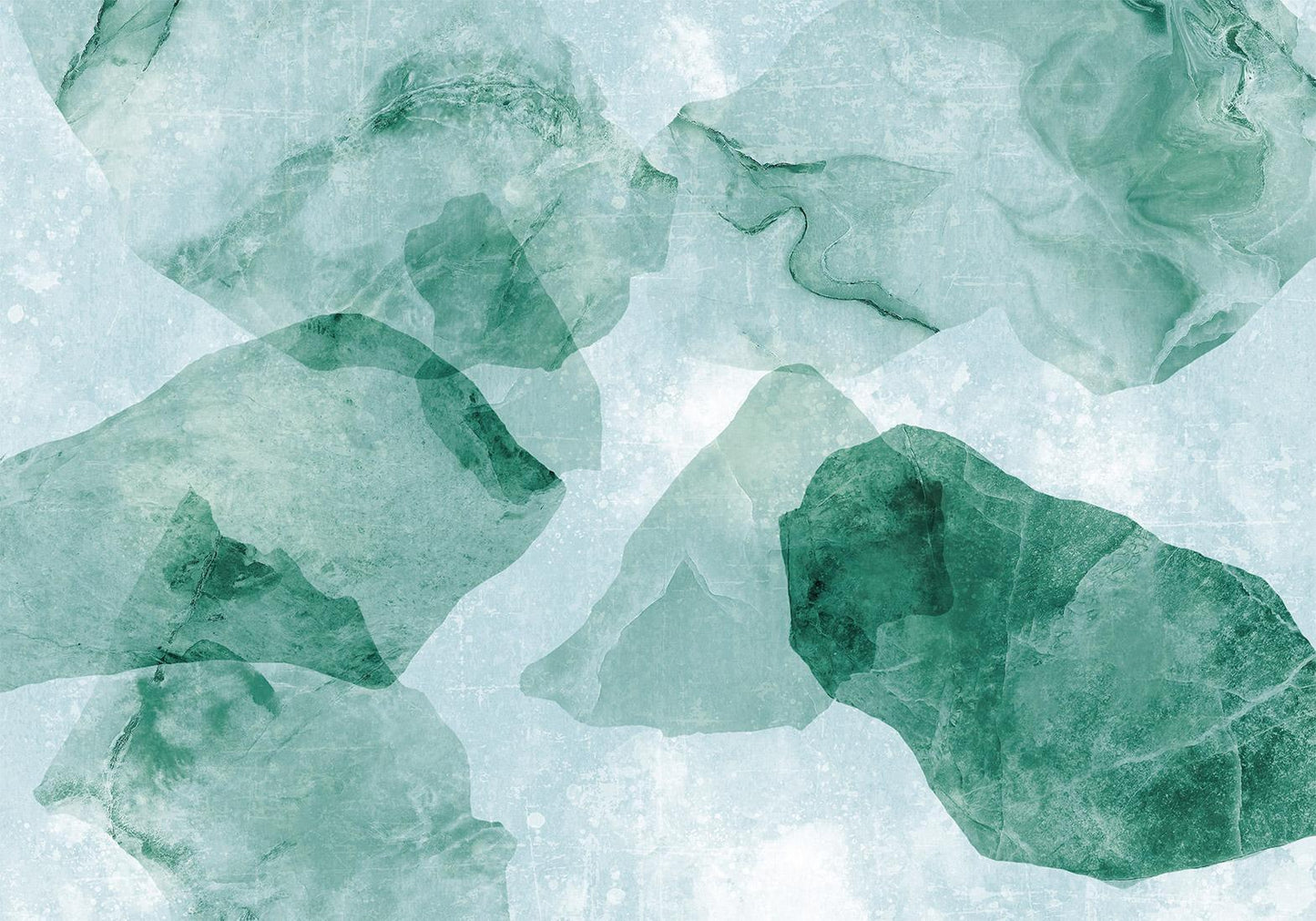 Fototapete Spring Terrazzo Third Variant with green abstract design.