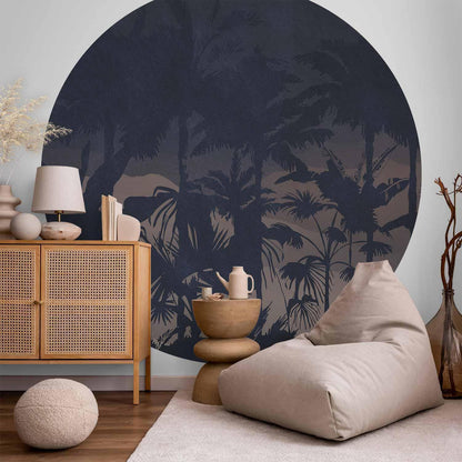Runde Fototapete - Jungle at night