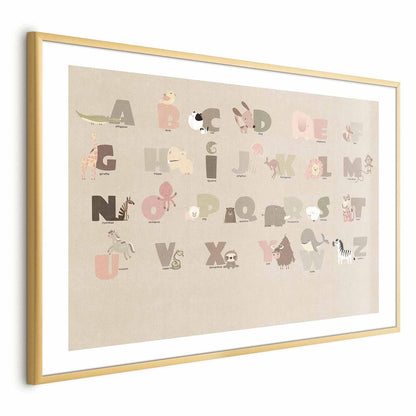 Poster - Beige Alphabet Artgeist