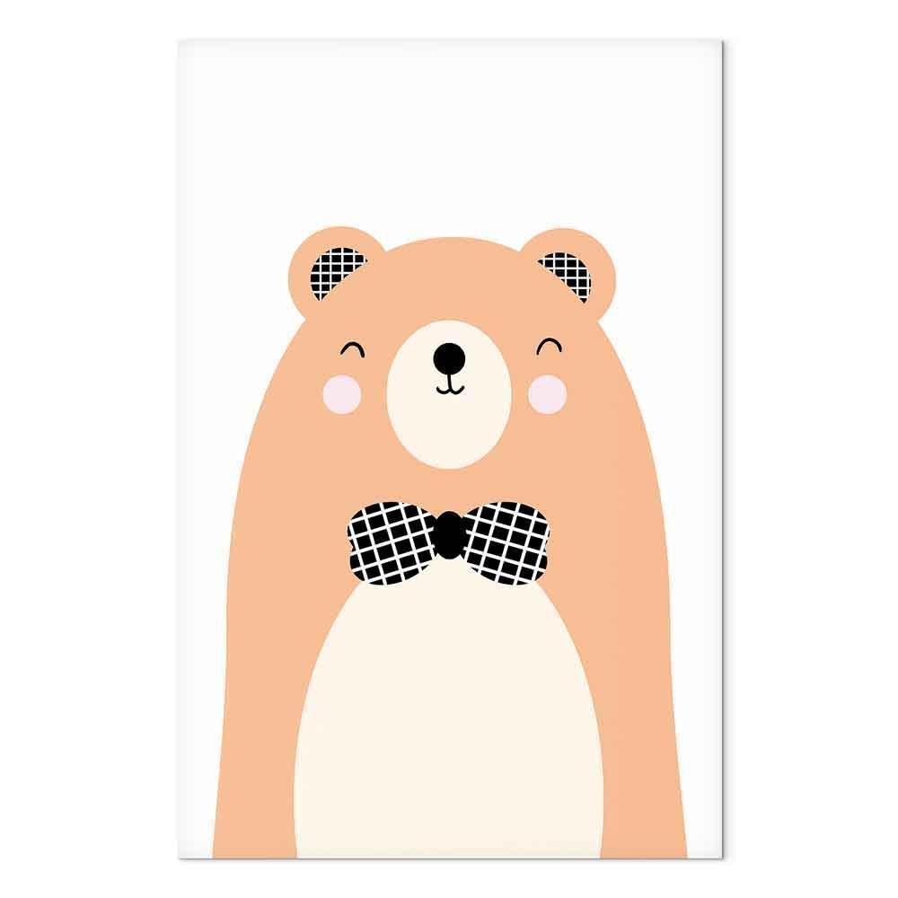Leinwandbild - Teddy Bear in Bow Tie (1 Part) Vertical