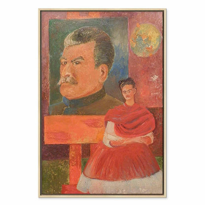 Leinwandbild - Frida Kahlo – Self-Portrait with Stalin