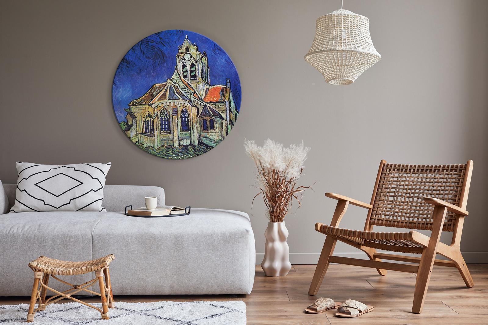 Rundes Bild - Die Kirche von Auvers (Vincent van Gogh) Artgeist