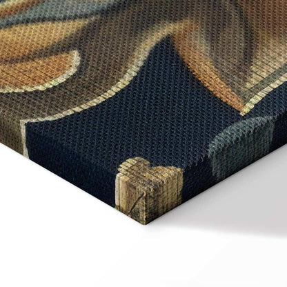 Leinwandbild - Tapestry Large Flowers Retro Floral Motif in Kilim Style