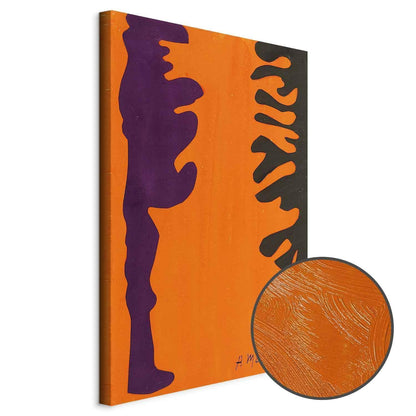 Leinwandbild - Henri Matisse – Black and Violet Arabesques on Orange