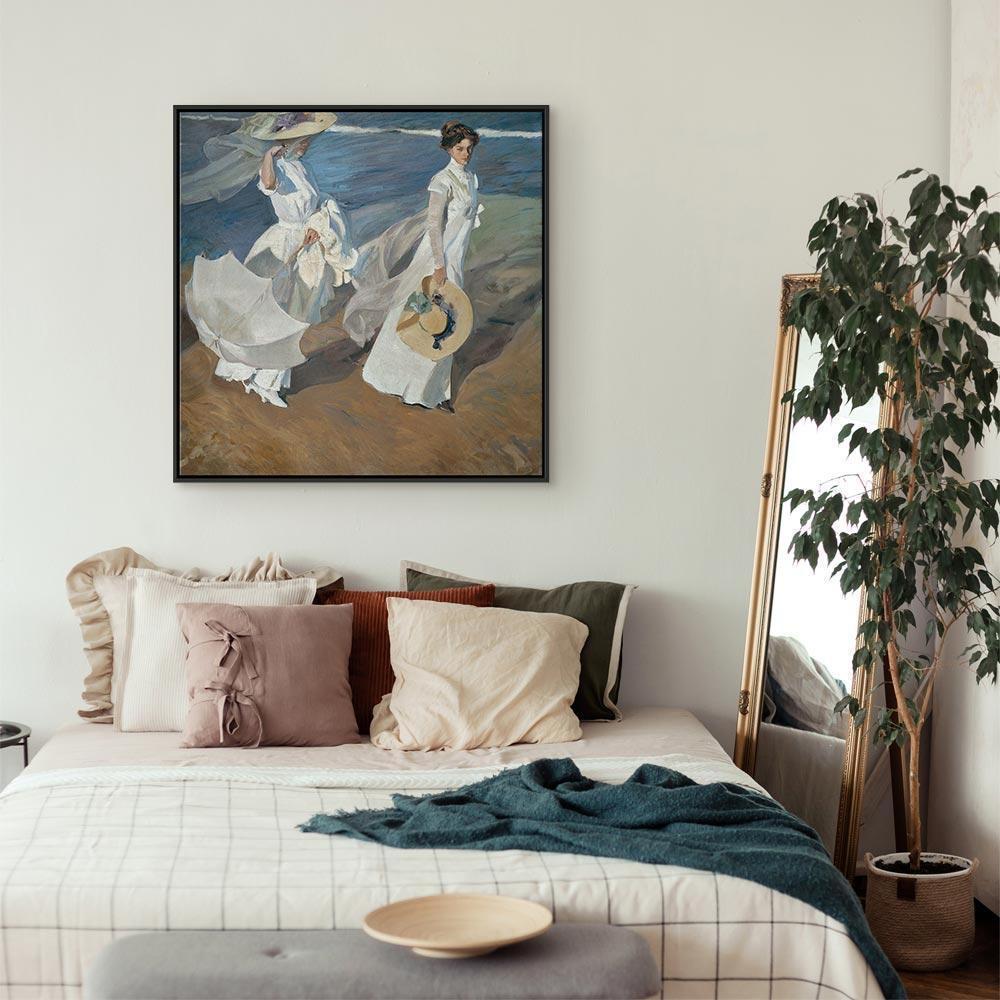 Leinwandbild - Joaquín Sorolla y Bastida – Strolling along the Seashore