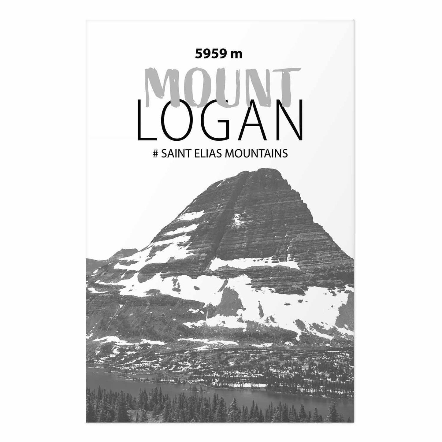 Poster - The majestic Mount Logan mountain peak, crown of mountains, mountain landscape