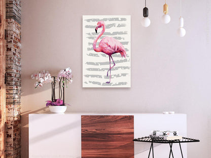 Wandbild zum Ausmalen – Beautiful Flamingo – Eleganz in Rosa